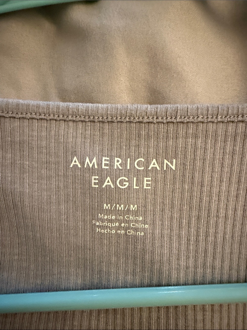 American Eagle Outfitters Gray Ribbed Long-Sleeve Henley Bodysuit - Picture 2 of 3